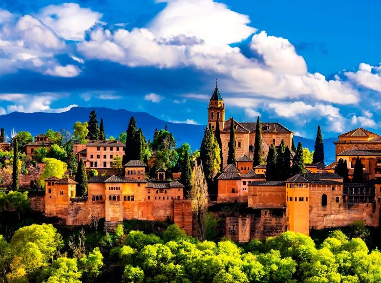 The Alhambra palace, Granada, Granada Province, Andalusia, Spain.
